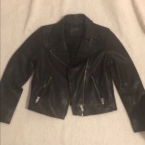 ( new) Allsaints black leather jacket